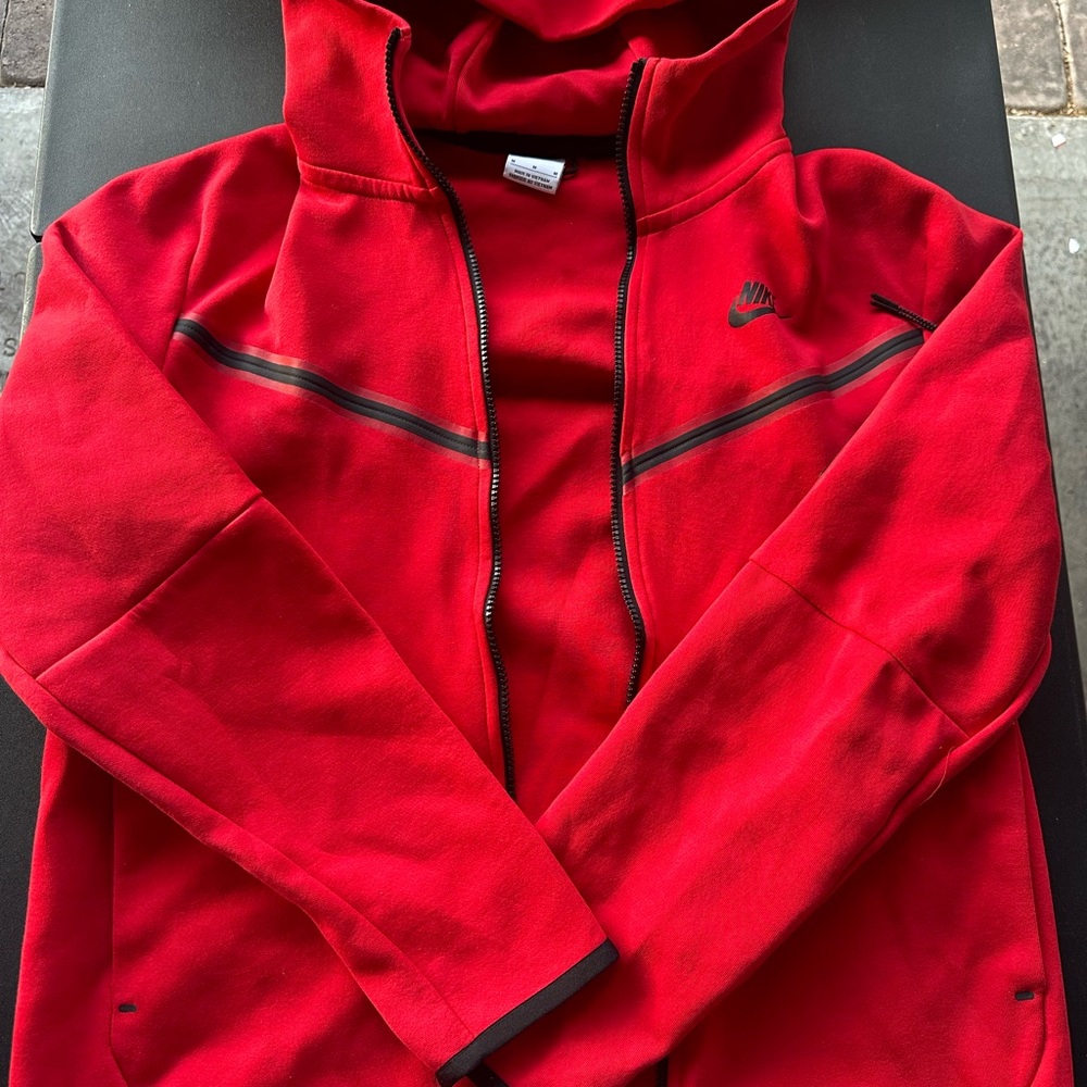 Nike Red Nike Tech Full-Zip Hoodie
